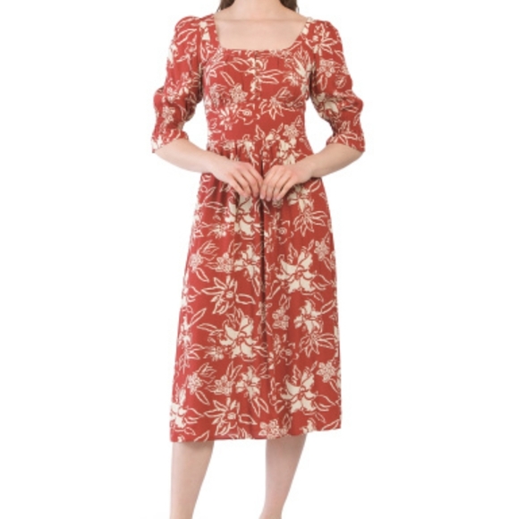 ba&sh soma floral midi dress XS - Picture 1 of 8
